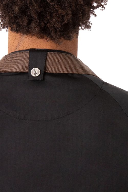 Chef Works Men's Valencia Chef Coat, Black, Large