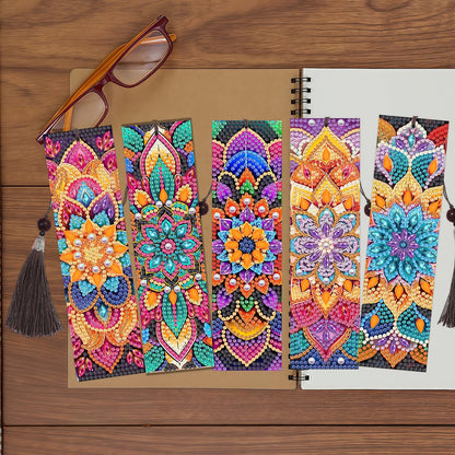 12 Pcs Diamond Painting Bookmarks,Mandala Diamond Art Bookmarks with Tassel, Diamond Art Painting Kits for Beginners Adults DIY Art Craft Gifts Book Decors