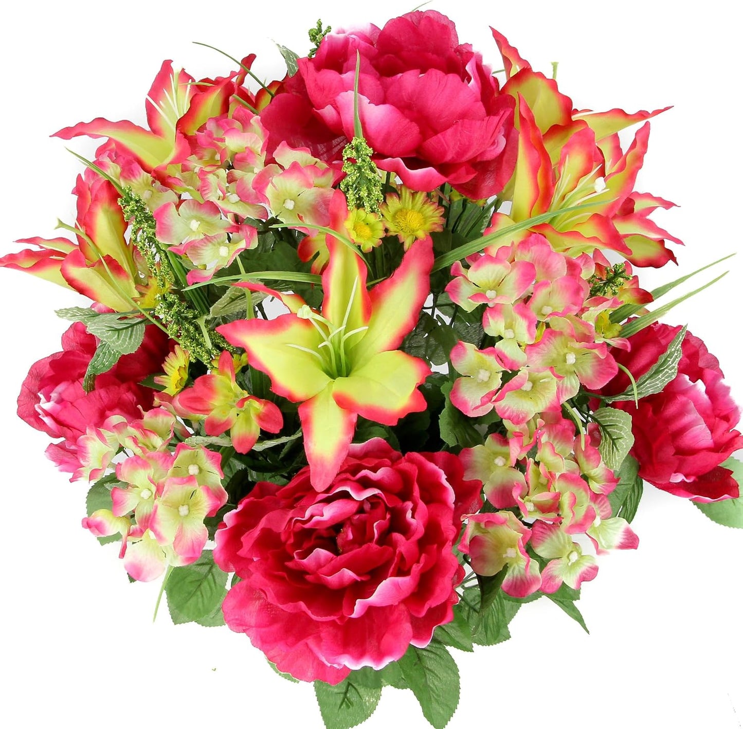 Admired By Nature 24 Stem Artificial Flowers - Mixed Bush for Home & Wedding Decoration