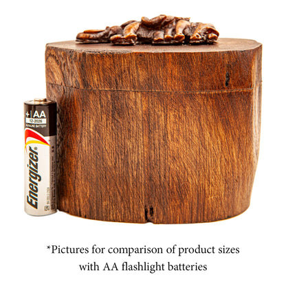 IYARA CRAFT Rustic Elephant Jewelry Box 4x6 - Hand Carved Mother & Father Elephant Family in Genuine Teak Wood. Traditional Antique Look, Ideal for Women, Gift, Srorage, Presentation