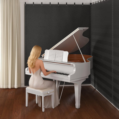petour Soundproof Blanket for Door 4PCS, 96" x 80" Heavy Duty Acoustic Sound Dampening Blanket with Metal Grommets, Noise Reduction & Light Blocking for Studio, Room, Basement (96" x 80")
