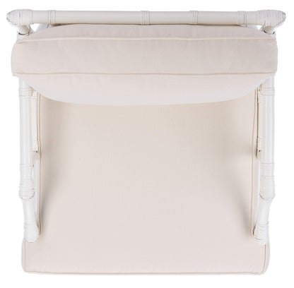 Safavieh Home Kazumi Coastal White Rattan Cushion Accent Chair (ACH6508A)