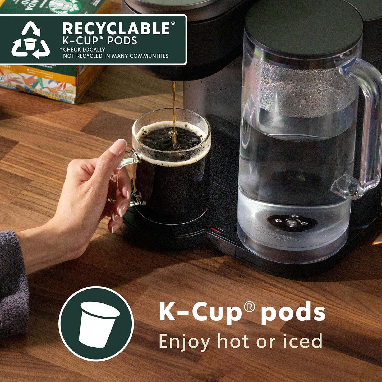 Starbucks K-Cup Coffee Pods - Cinnamon Dolce Flavored Hot or Iced Coffee | 22 Keurig Pods