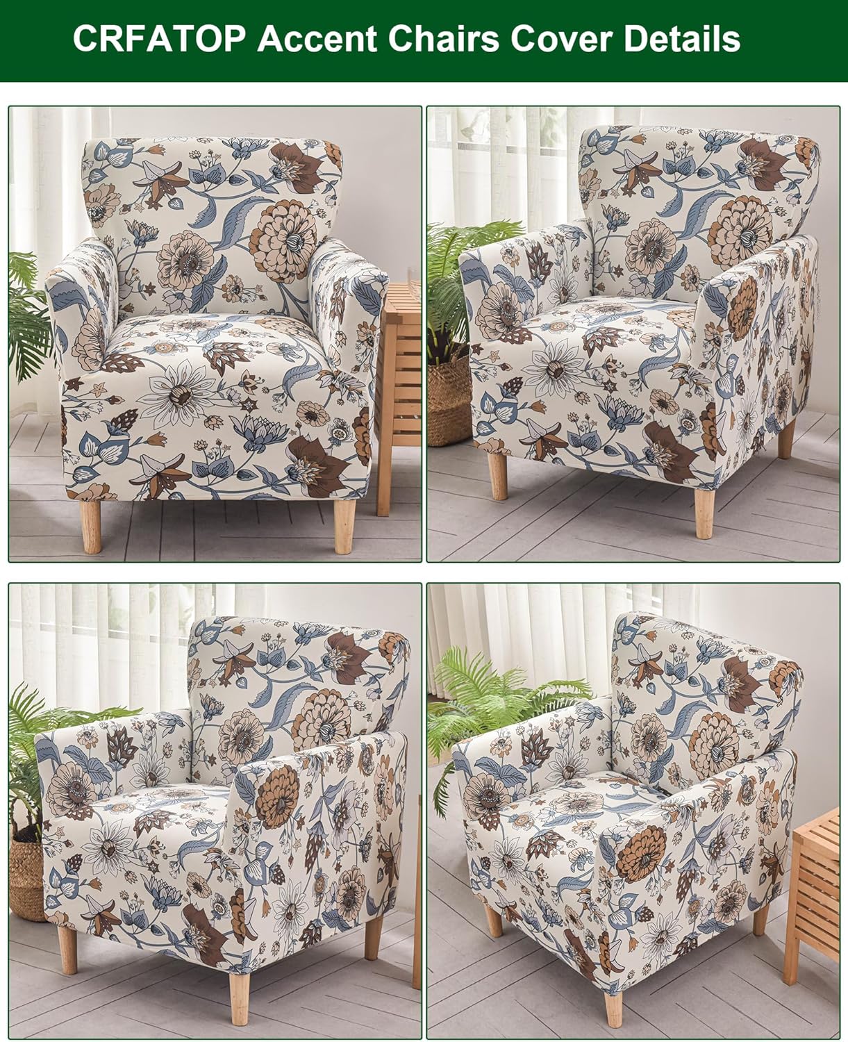 1-Piece Sofa,B62 CRFATOP Stretch Modern Banquet Armchair Slipcover Accent Chair Covers with Arms Soft Chair Slipcovers