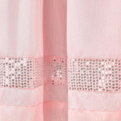 Lush Decor Night Sky Sequins Valance, Single, 84" W x 18" L, Blush & Silver - Extra Wide Kitchen Curtain