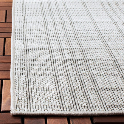 SAFAVIEH Bermuda Collection Runner Rug 2' x 6', Ivory & Light Grey, Non-Shedding, Machine Washable Indoor/Outdoor