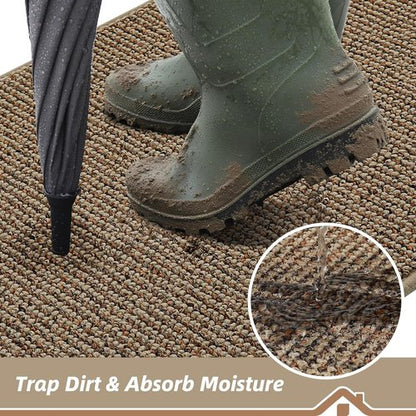 BEQHAUSE Dirt Trapper Door Mat - Non-Slip, Washable, Dirt Resistant | 24" x 60", Beige Entryway Mat