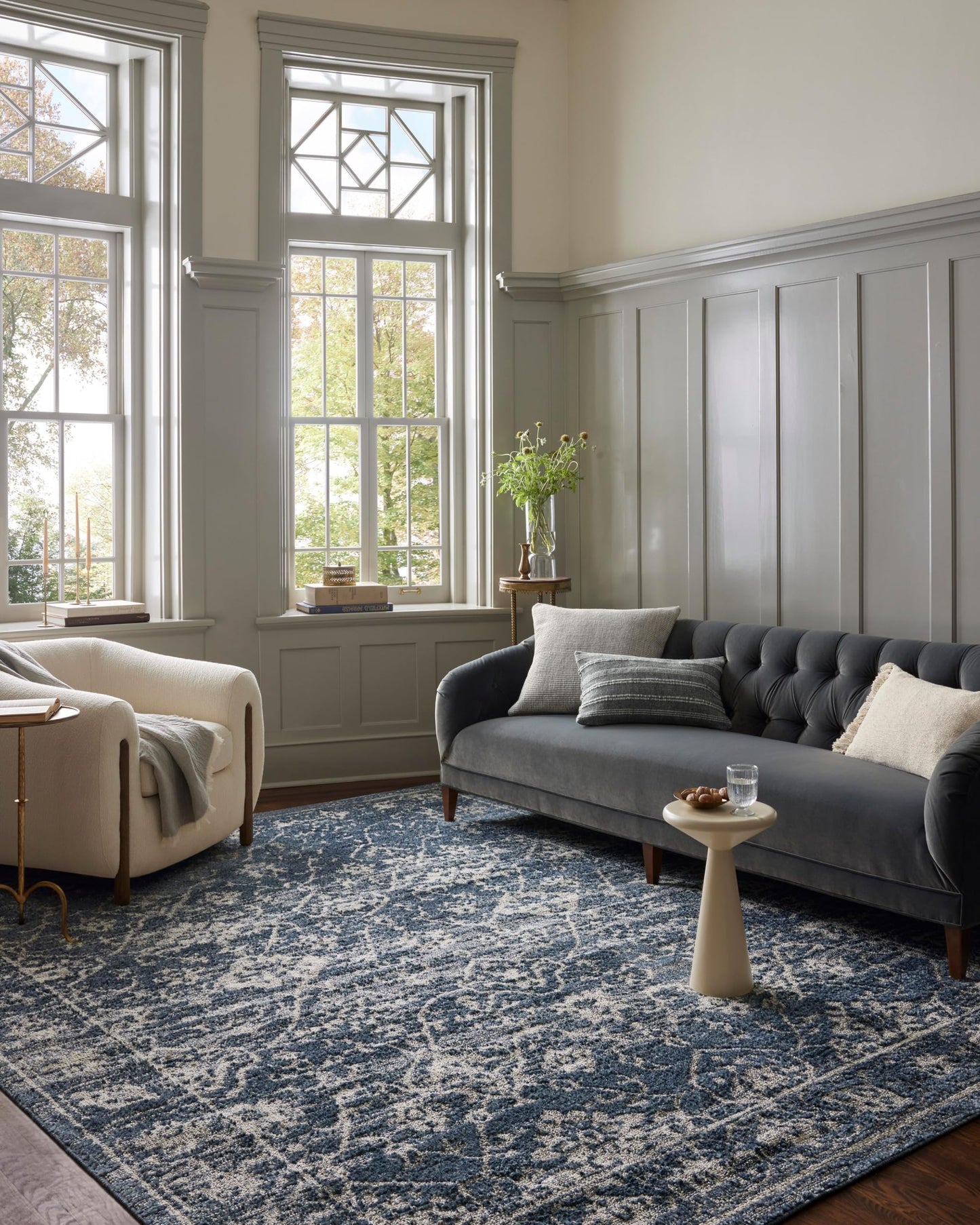 Loloi Magnolia Home by Joanna Gaines Gigi Collection GIG-02 Navy/Stone 7'-10" x 10' Area Rug