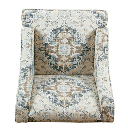 Homepop Home Decor Upholstered Swoop Arm Accent Chair,Antique Ebony