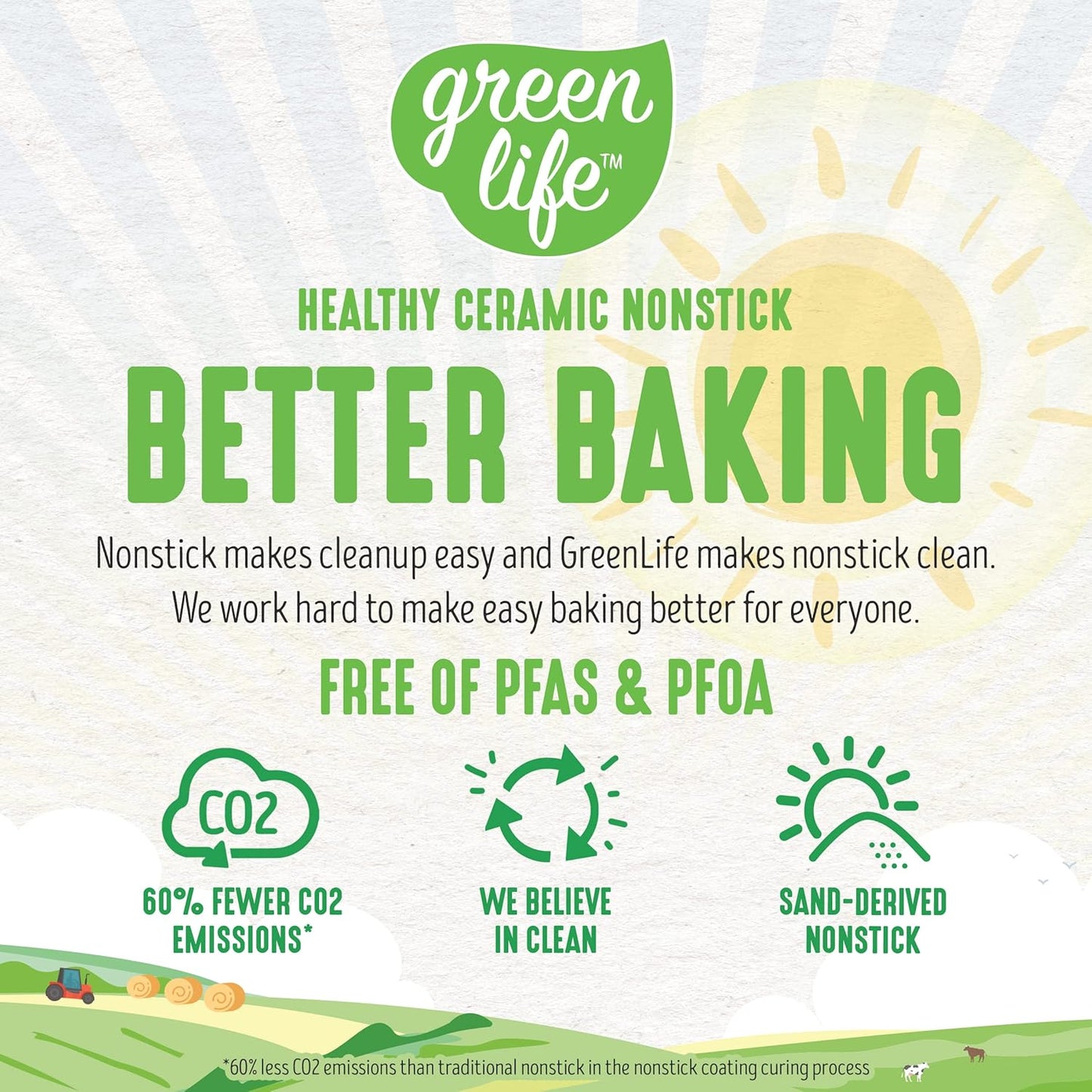 GreenLife 18.5" x 13.5" Healthy Ceramic Nonstick Half Cookie Sheet Baking Pan, PFAS-Free, Turquoise