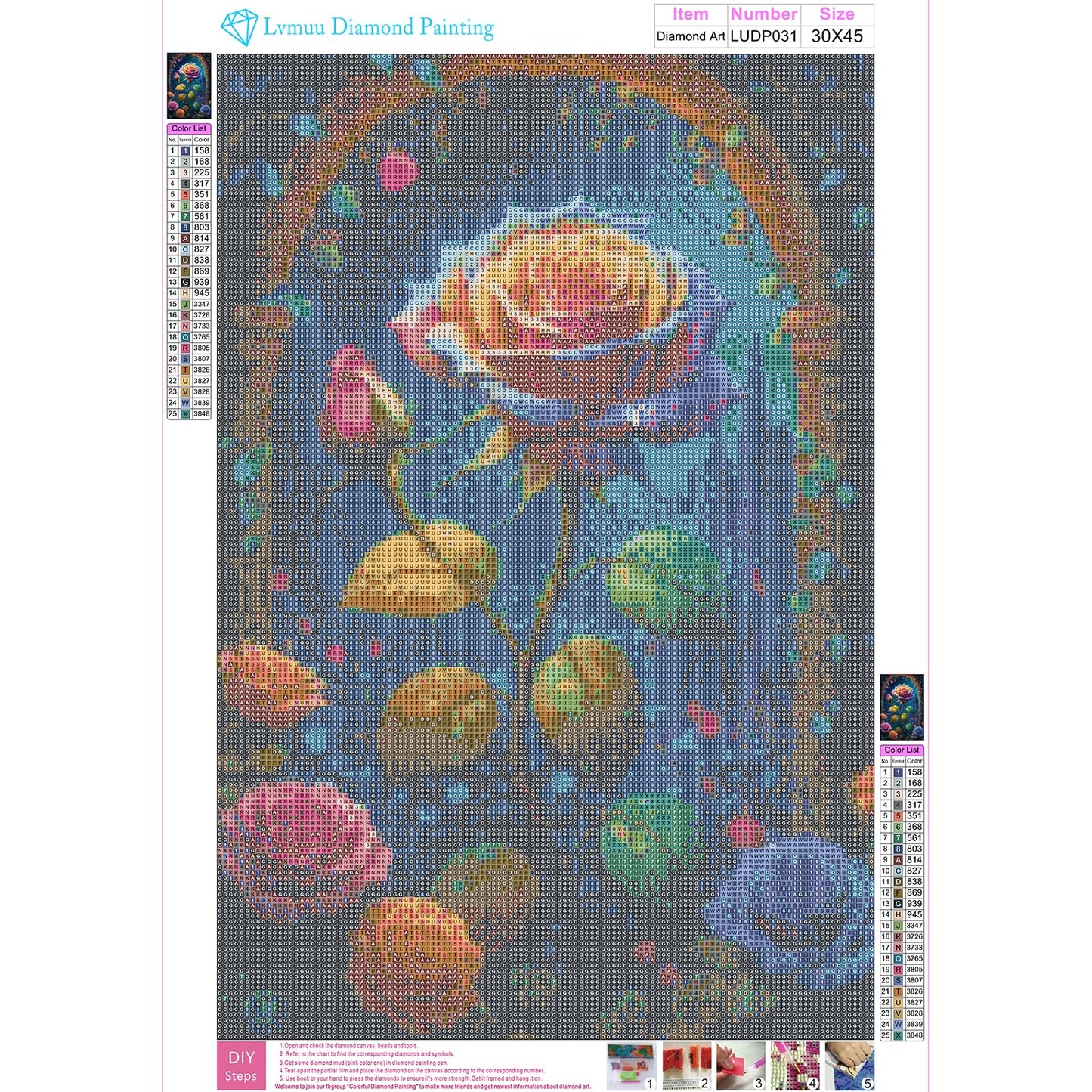 Lvmuu 5D Rose Diamond Art Kits for Adults, DIY Flowers Diamonds Painting Set Full Square Drill Paint By Numbers Art Craft Home Decor (Purple)