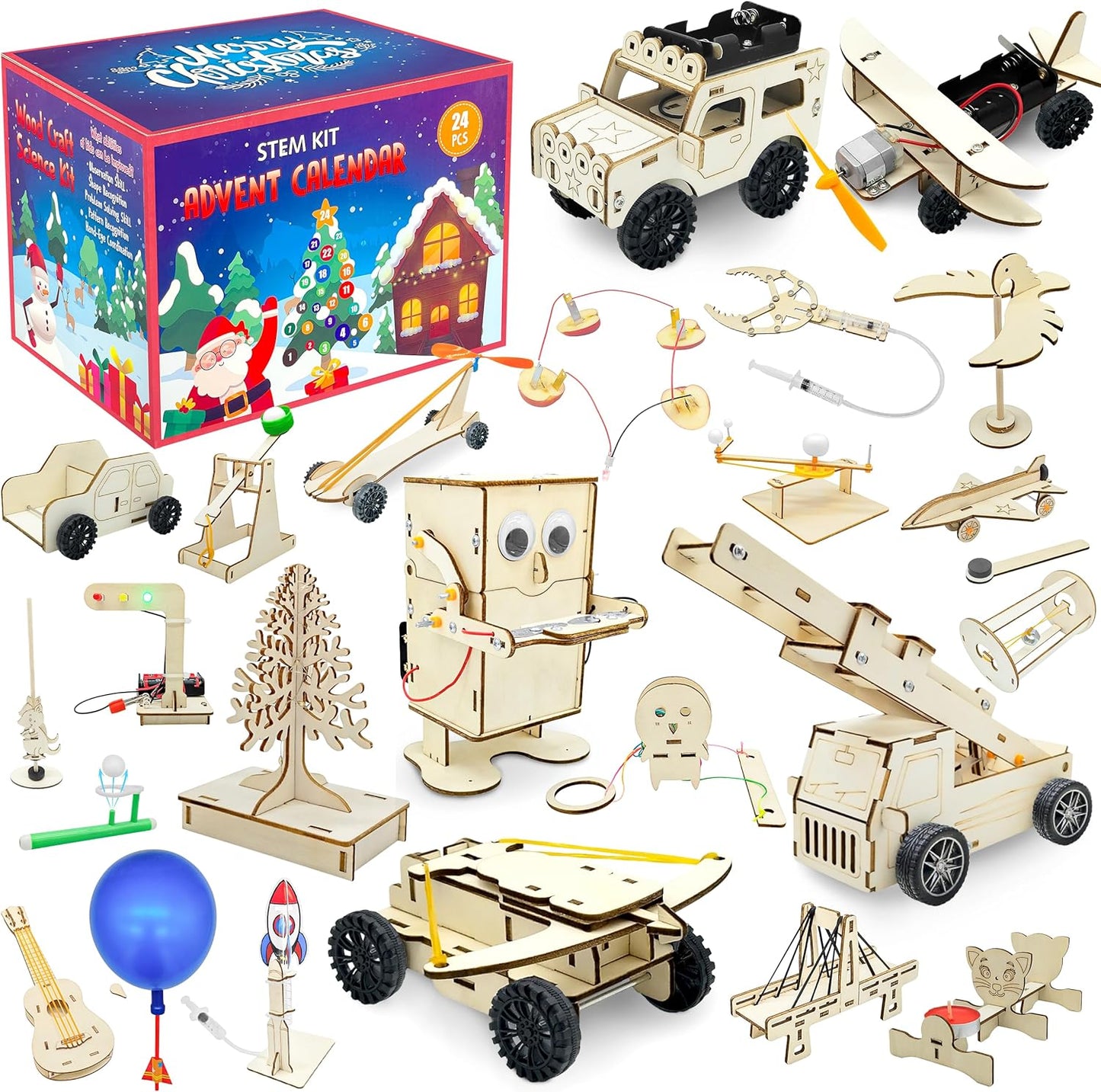 24 2025 Countdown, 8 9 10 11 12, 3D Kortes Days STEM Advent Calendar for Christmas Science Building Project Craft
