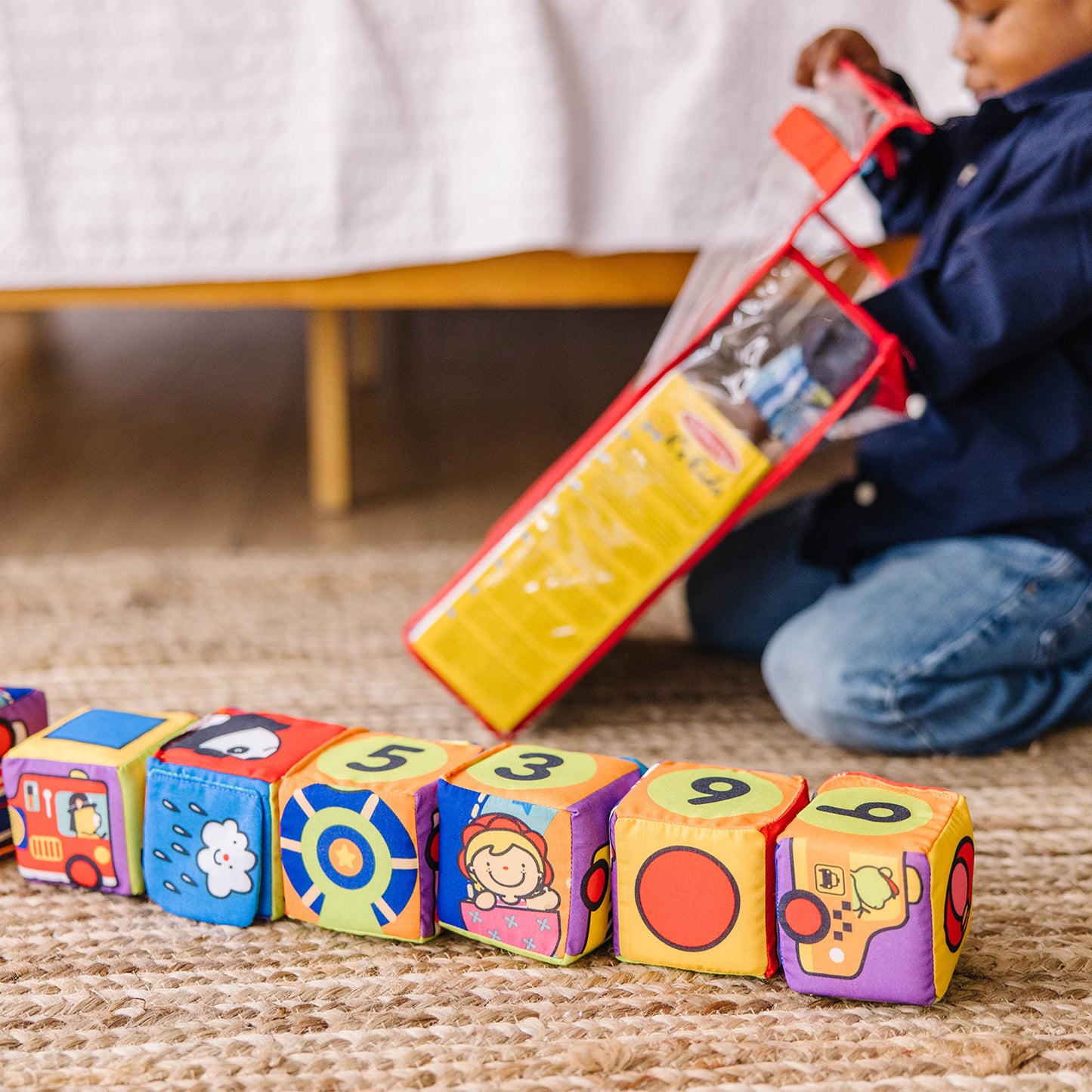 Melissa & Doug K's Kids Match and Build Soft Blocks Set