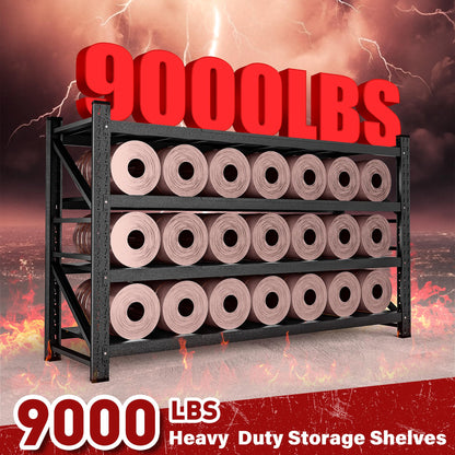 9000LBS Heavy Duty Garage Shelving Units,75" Wide & Deep Storage Shelves,Metal Garage Shelves,Large Storage Rack,Steel Shelf,Industrial Shelving for Shop,Warehouse,Basement,75" W x 24" D x 70" H