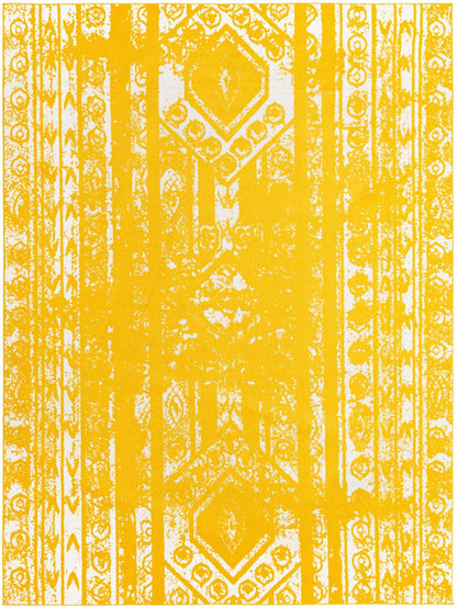 Unique Loom Lennon Collection Area Rug - Zal (9' 10" x 13' 1" Rectangle, Yellow/ Ivory)