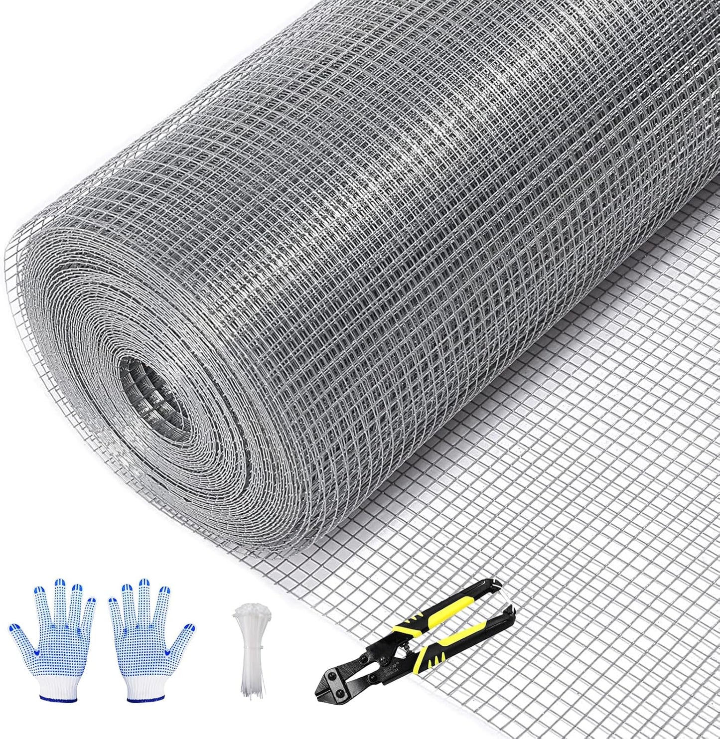 TONGMO 24" 50' 1inch 19 x Hardware Cloth, Mesh Galvanized Chicken Wire Fence, Gauge Welded Wire Roll,Garden Fence