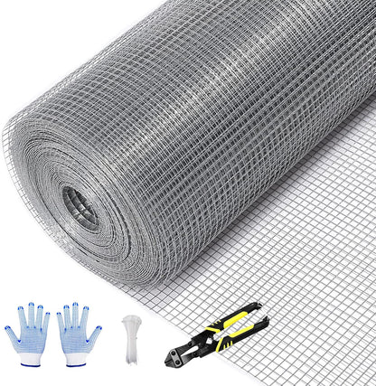 TONGMO 24" 50' 1inch 19 x Hardware Cloth, Mesh Galvanized Chicken Wire Fence, Gauge Welded Wire Roll,Garden Fence