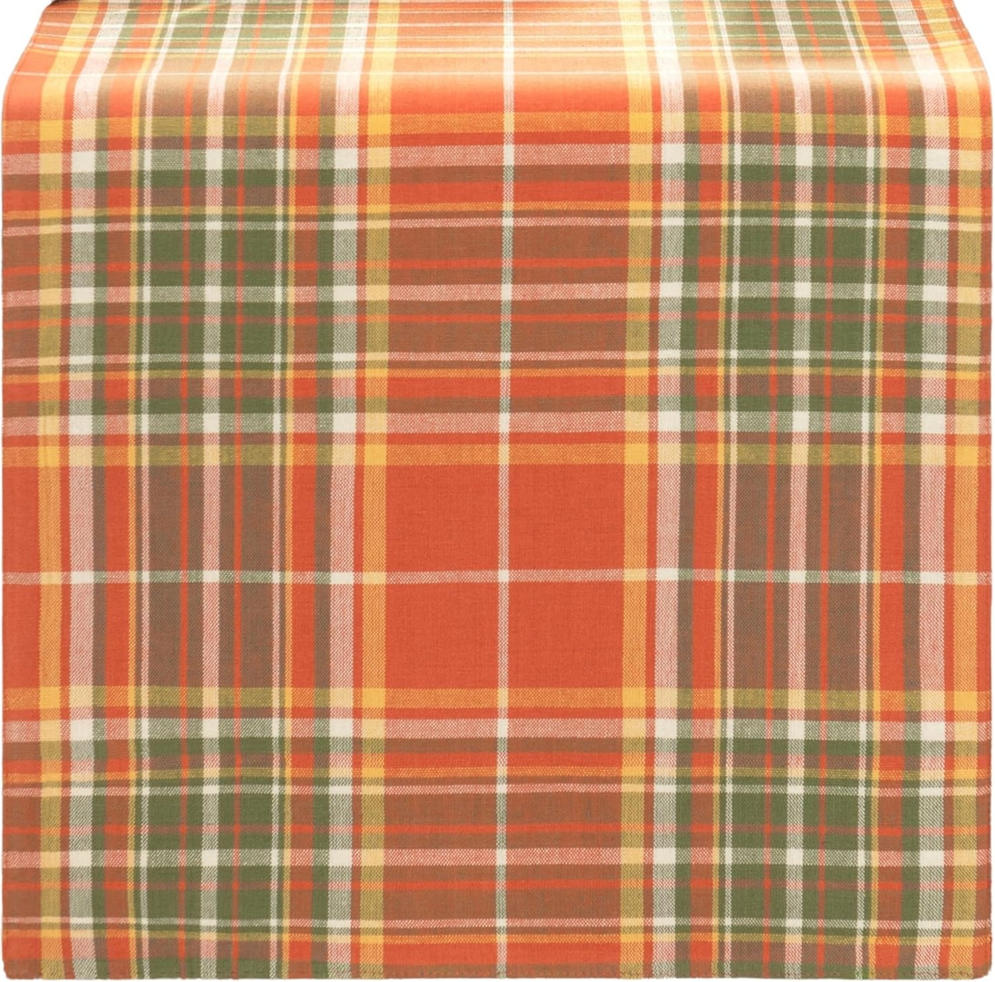 13"x70" Elrene Home Fashions Hawley Plaid Harvest Fall/Thanksgiving Cotton Console Centerpiece/Table Runner