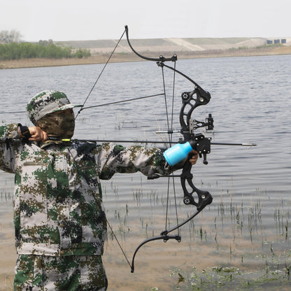 Bowfishing Bow Recurve Bow 30-45 Lbs Adjustable American Hunting Bow Compound Bow for Outdoor Hunting Shooting Fishing Right Hand (Black)