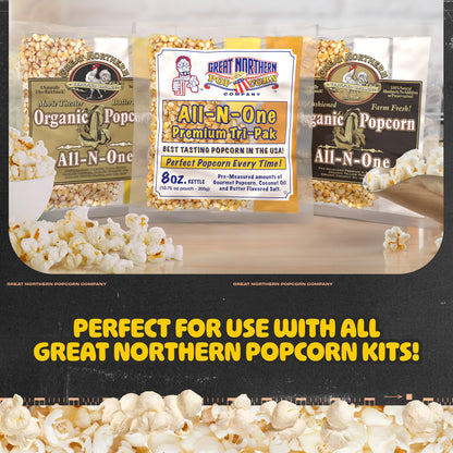Matinee Popcorn Machine - 8oz Popper with Stainless-Steel Kettle, Reject Kernel Tray, Warming Light, and Accessories by Great Northern Popcorn (Black)