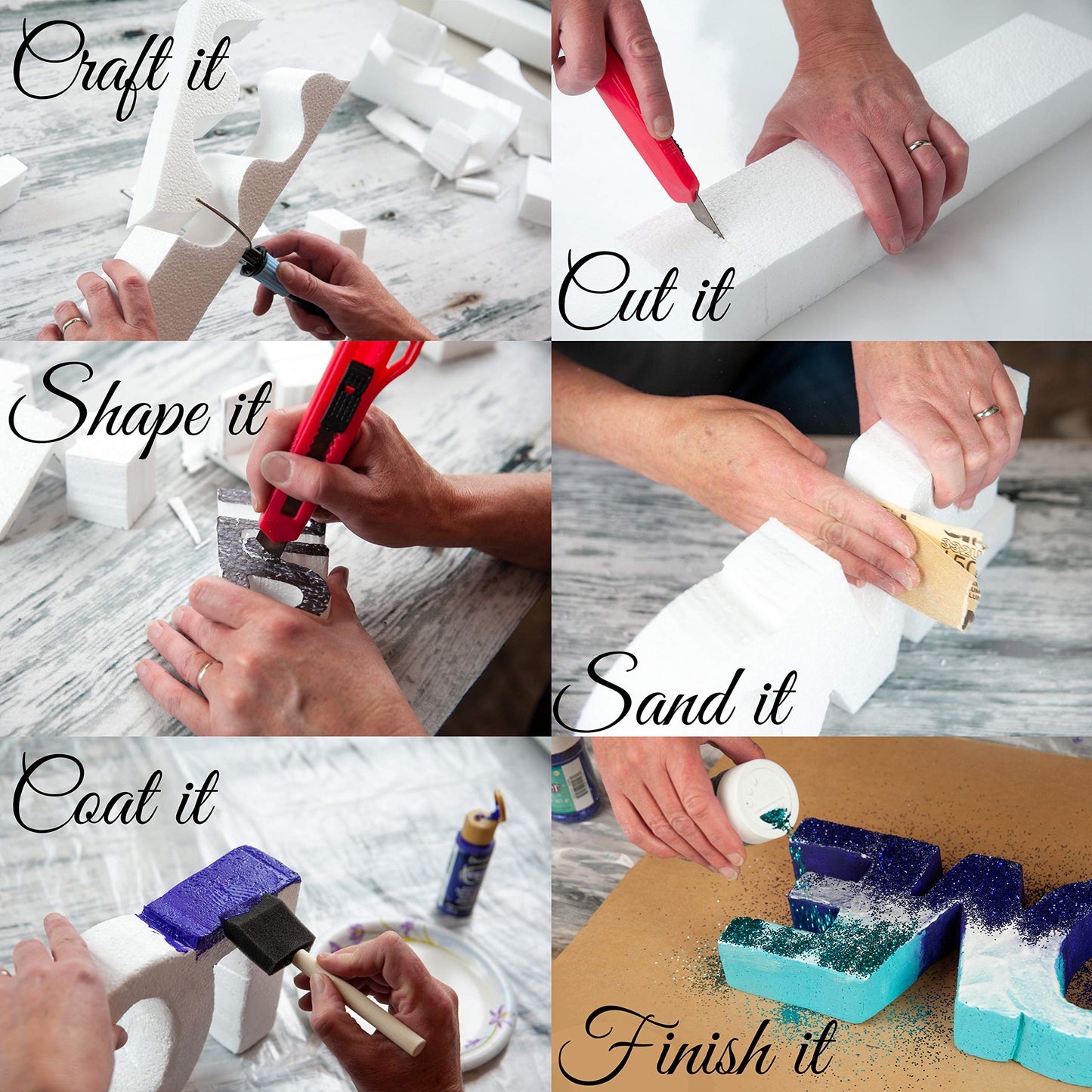 Silverlake 6x12x1 Craft Foam Boards for Styrofoam Sheet Projects (16-Pack)
