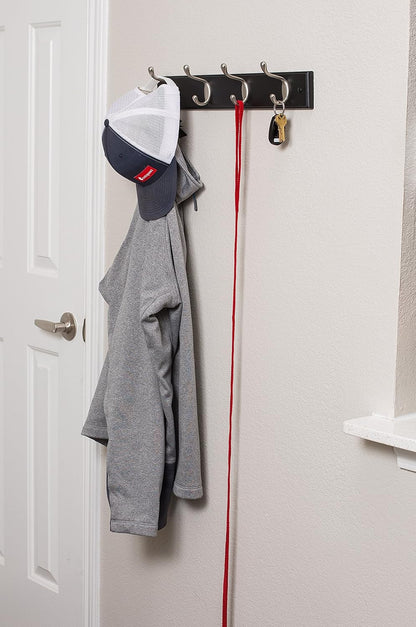 BIRDROCK HOME Oval Hook Coat and Hat Rack, 4 Hooks, Wall Mount, Black Finish