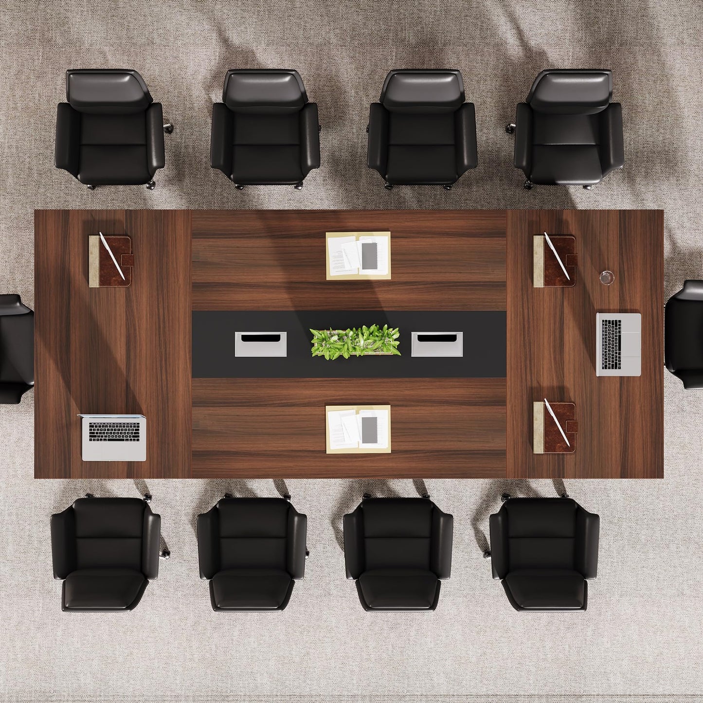 Tribesigns 8ft Conference Table, Large Meeting Table for 8-10 People, Business Seminar Furniture for Office Conference Room