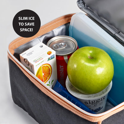 Cool Coolers by Fit & Fresh 4 Pack XL Slim Ice Packs, Quick Freeze Space Saving Reusable Ice Packs for Lunch Boxes or Coolers, Multi