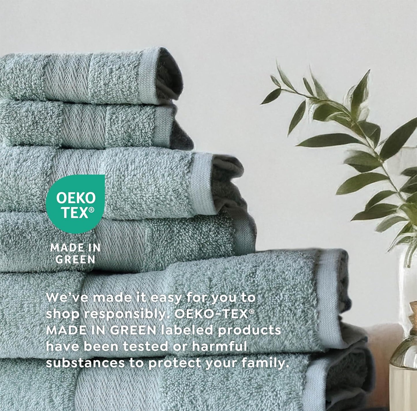 1888 4 Pack Set, Mills Premium Bath Towel True Classics Premium Cotton Blend, Super Soft and Highly Absorbent Bath