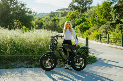 OUXI V8 Max Electric Bike for Adults, Electric Mountain Bike with Dual 48V 15Ah Removable Larger Battery, Peak 1000W Motor Adult Electric Bicycles, 20''x 4.0 Fat Tire E Bike, Hydraulic Brakes