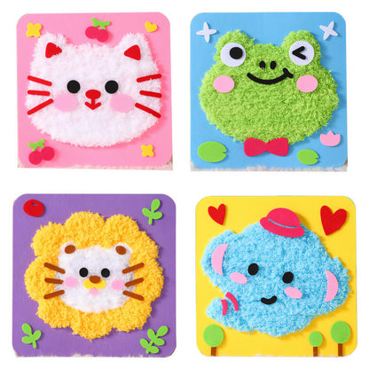 PupuMiao Sewing Kit for Kids DIY Embroidery Sewing Kit Cute Animal Sewing Projects Easy Crafts with English Instructions, Perfect for Beginners, Girls Boys Ages 4-12 (Kitty+Frog+Lion+Elephant)