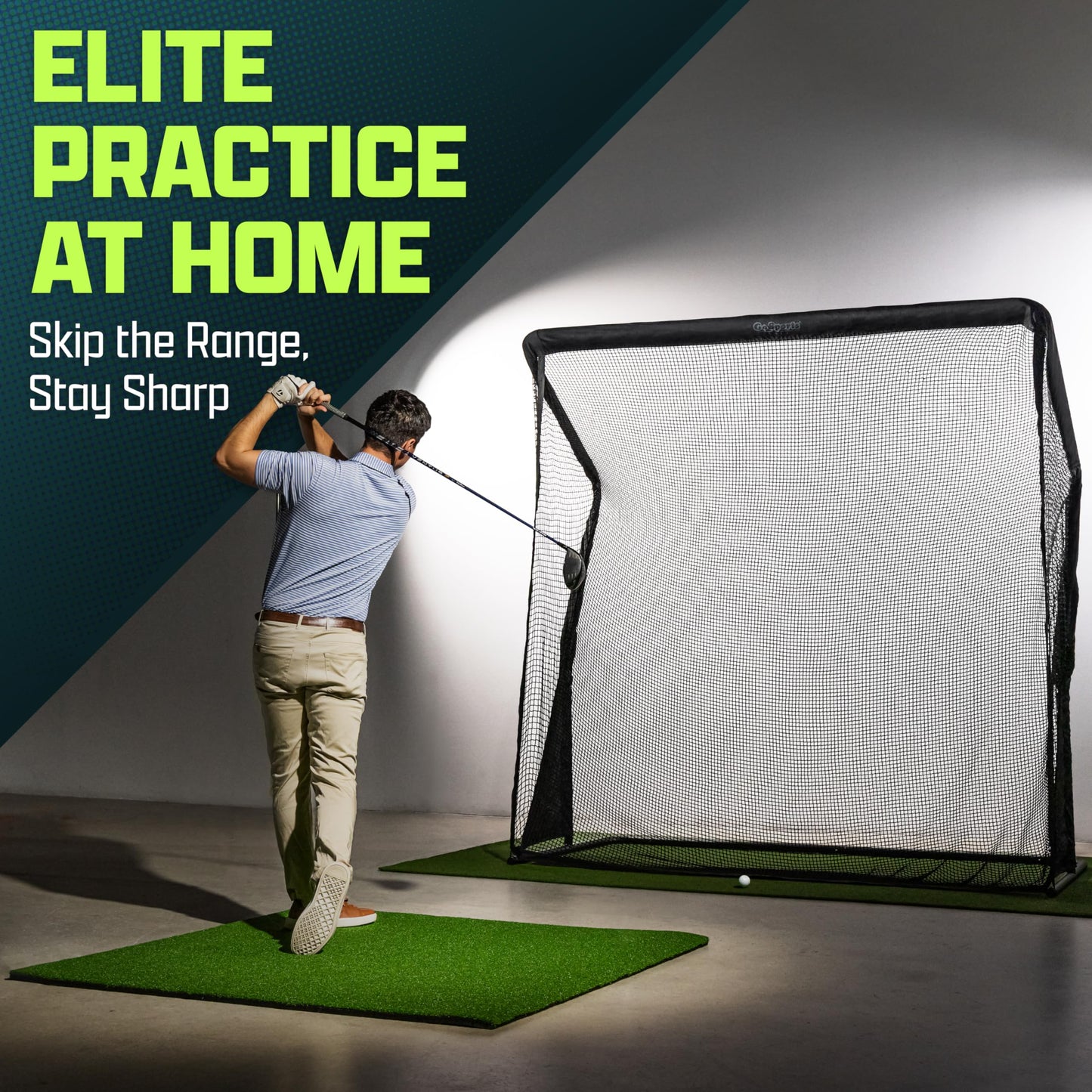 GoSports Elite Golf Practice Net with Steel Frame - 7 ft Size