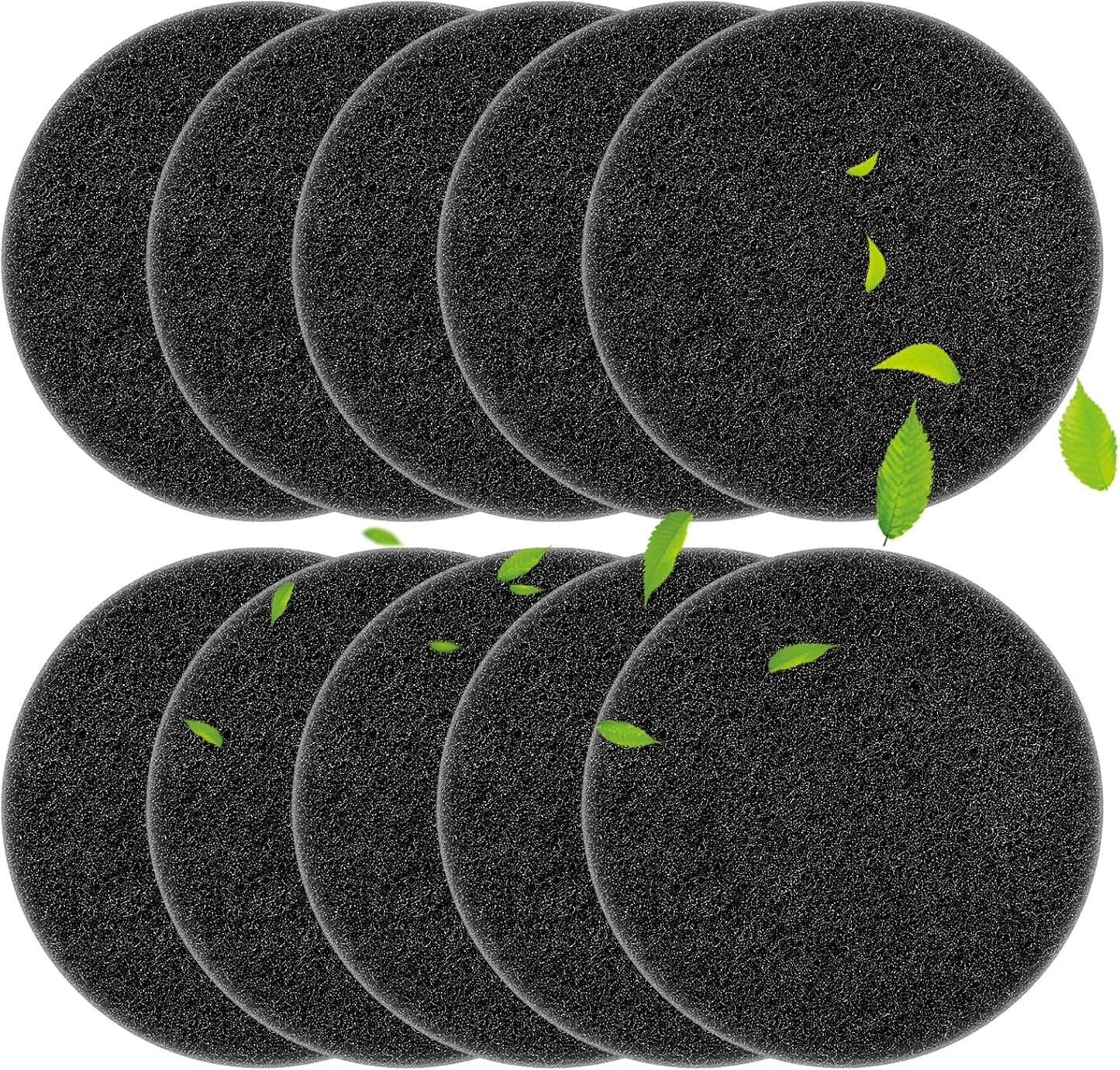 KEEPOW 10 Pack 6.75" Compost Bin Filter Replacement, Charcoal Filters for Kitchen Compost Bin