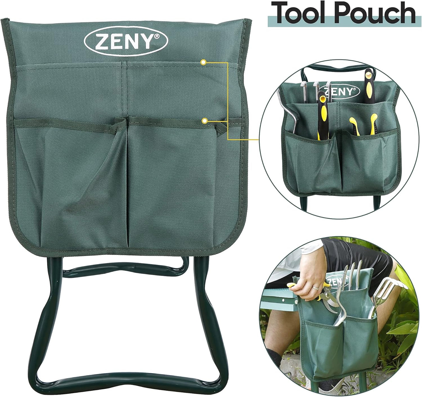 ZENY Folding Garden Kneeler Seat Gardening Workseats Portable Garden Bench Stool with Thicken Foam Kneeling Pad