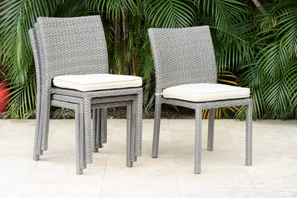 Amazonia Jefferson 13-Piece Patio Extendable Dining Table Set | Light Grey Wicker Chairs | Ideal for Outdoors and Indoors