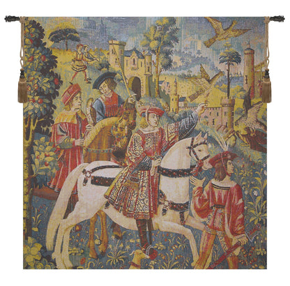 Chasse Bright Belgian Tapestry Wall Hanging - 38 in. x 39 in. Cotton by Charlotte Home Furnishings