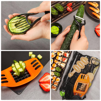 FUNGYAND Sushi Making Kit, 32-in-1 Complete Set with Bazooka Roller, Nigiri & Musubi Presses, Bamboo Mats, Knife, Peeler, Animal Rice Molds, Chopsticks & More – Perfect for Family Fun