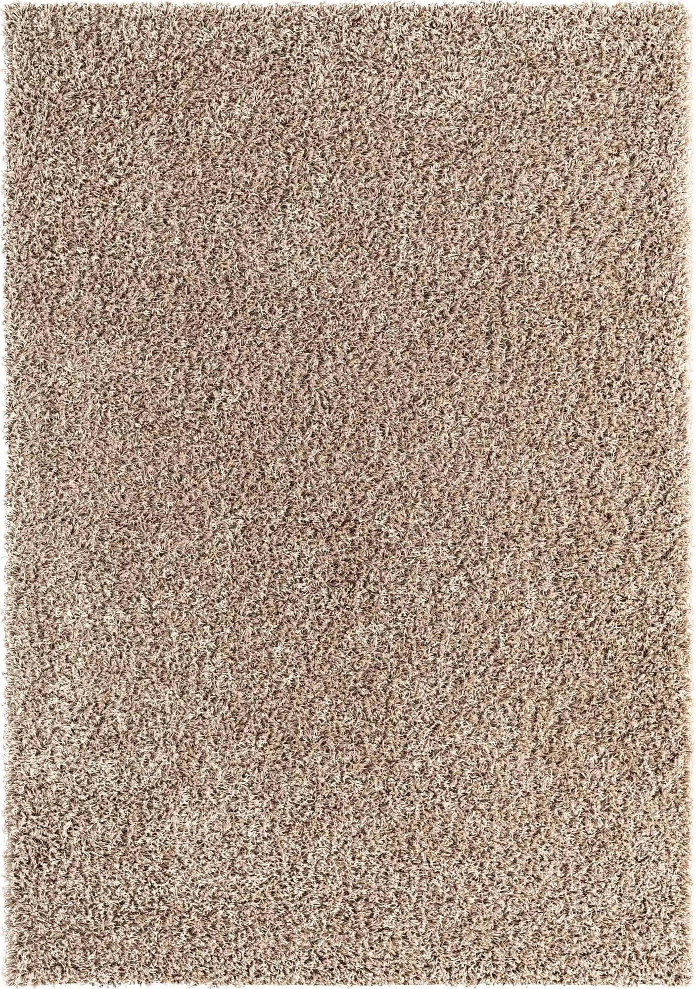 Unique Loom Solid Shag Collection Area Rug (7' 1" x 10' Rectangle, Taupe)