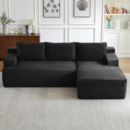96" Modular Sectional Sofa, Cloud Sectional Couch with Deep Seat, Modern L-Shape Corner Sofa Couch with Right Facing Chaise,Upholstered Boneless Couches for Living Room Bedroom