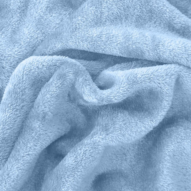 Elegant Comfort Luxuriously Soft 4-Piece Velvet Plush Flannel Sheet Set - Premium Quality - Cozy Warm, Anti-Static, Non Pilling Fuzzy Velvet Flannel Fleece Deep Pocket Sheet Set - Queen, Denim Blue