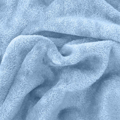 Elegant Comfort Luxuriously Soft 4-Piece Velvet Plush Flannel Sheet Set - Premium Quality - Cozy Warm, Anti-Static, Non Pilling Fuzzy Velvet Flannel Fleece Deep Pocket Sheet Set - Queen, Denim Blue