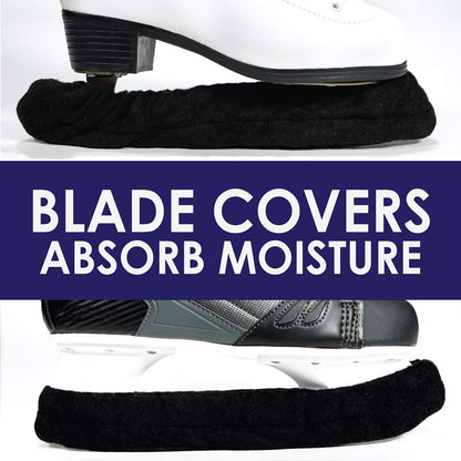 Athletico Ice Skate Blade Covers - Guards for Hockey Skates, Figure Skates, and Ice Skates - Skating Soakers Cover Blades from Youth to Adult Size - Men, Women, Kids (Small, Black)