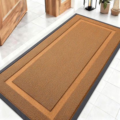 OLANLY Waterproof Front Door Mat - All-Season Indoor/Outdoor Doormat, Easy Clean, 47x23, Tangerine Orange