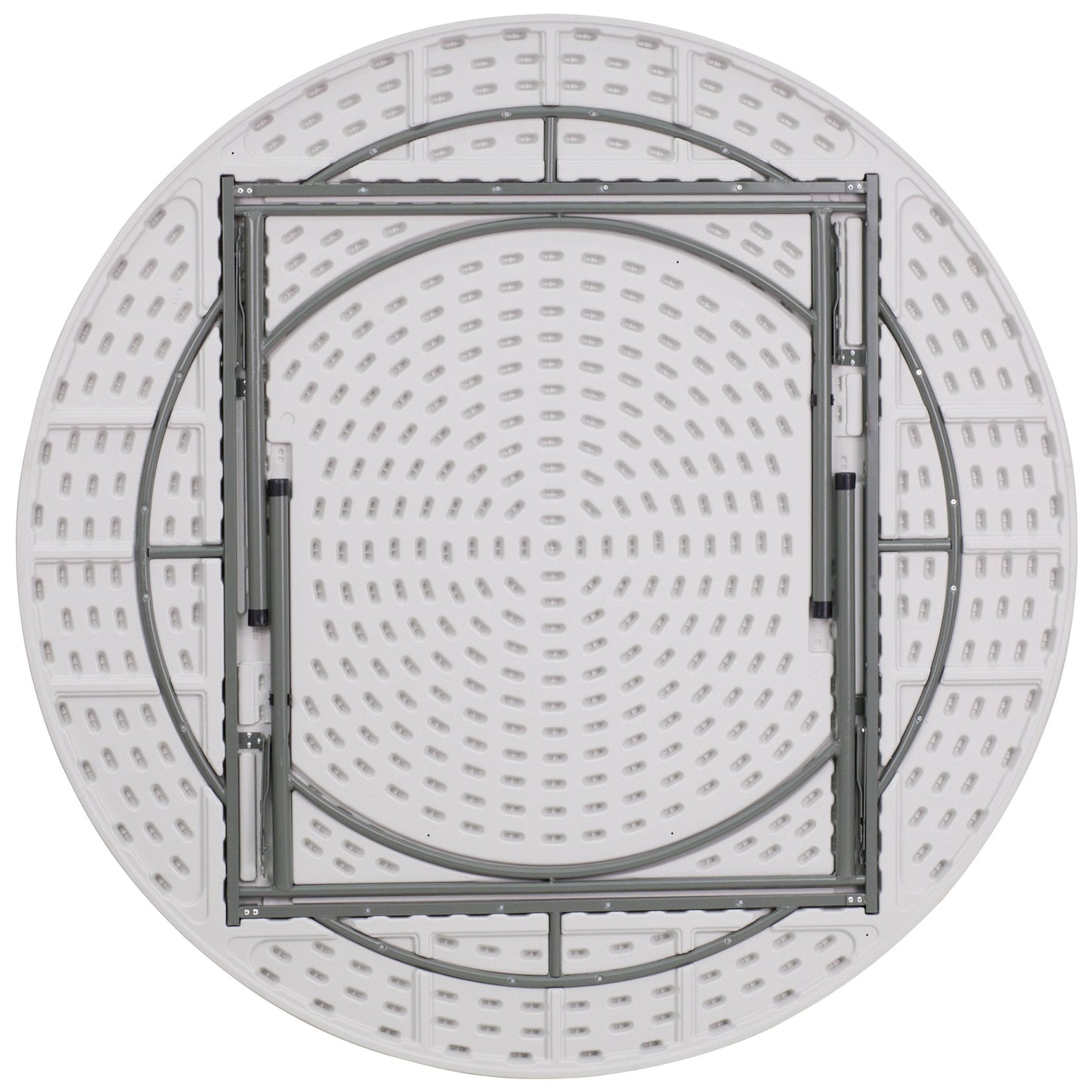 Flash Furniture Kathryn 6' Round All-Occasion Plastic Folding Event Table, Foldable Portable Banquet Table for Indoor/Outdoor Events, White