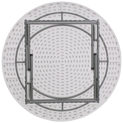 Flash Furniture Kathryn 6' Round All-Occasion Plastic Folding Event Table, Foldable Portable Banquet Table for Indoor/Outdoor Events, White