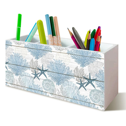 YTRGI Beach Gifts for Women Men, Coastal Pen Holder for Home Office Desk, Beach Office Decor, Coastal Makeup Brush Toothbrush Holder Organizer for Bathroom Desk Accessories