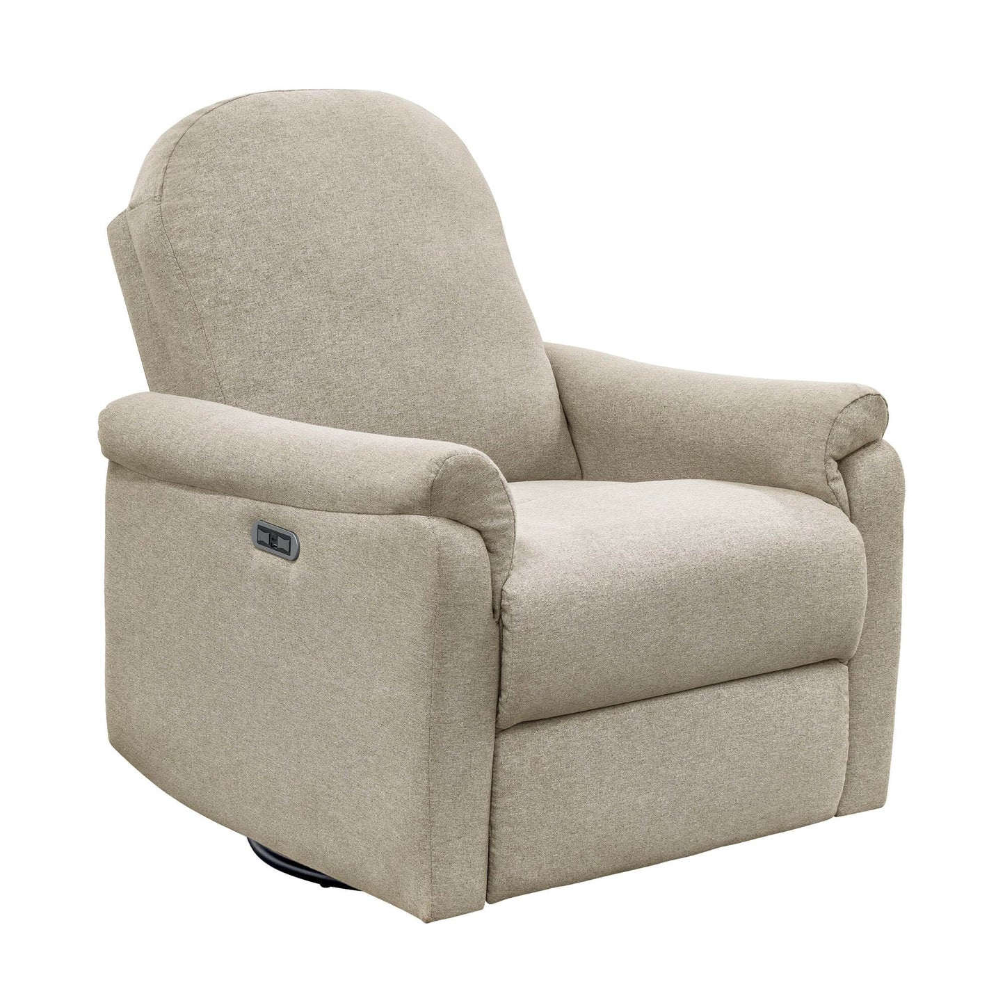 Madison Park Recliner & Rocking Chair: Glider Recliner Nursery Chair for Living Room & Bedroom, Swivel Rocker Recliner with a Rounded Back, Versatile 3-in-1 Accent Chair for Small Spaces, Beige
