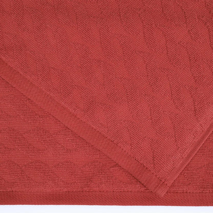 Superior Turkish Cotton Jacquard Solid 12-Piece Washcloth/Face Towel Set, Quick Dry Small Decorative Towels in Maroon