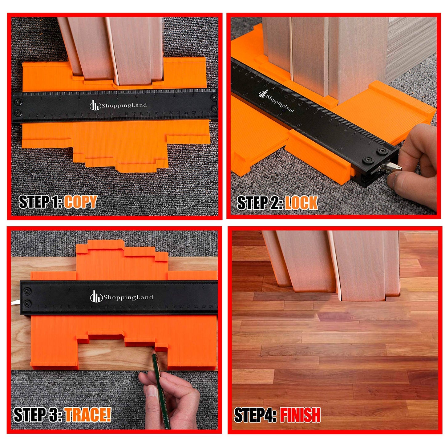 The Super Gauge Shape and Outline Tool, Contour Gauge for Perfect Woodworking, Carpentry, Construction - Adjustable Profile for Precision Copying of Irregular Shapes - Enhance DIY Projects (10"& 5")
