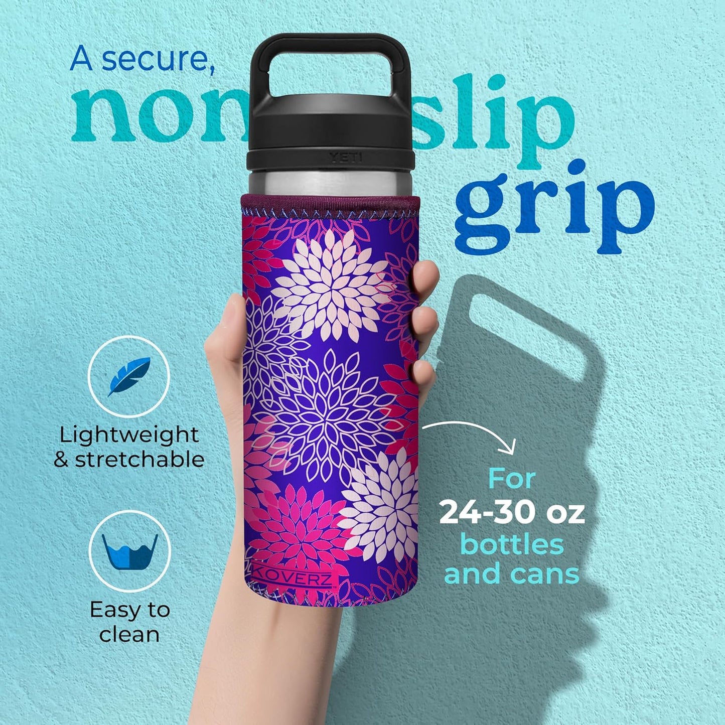 24-30 oz Koverz Neoprene Water Bottle Insulator Cooler Coolie - Mahi by Jason Mathias